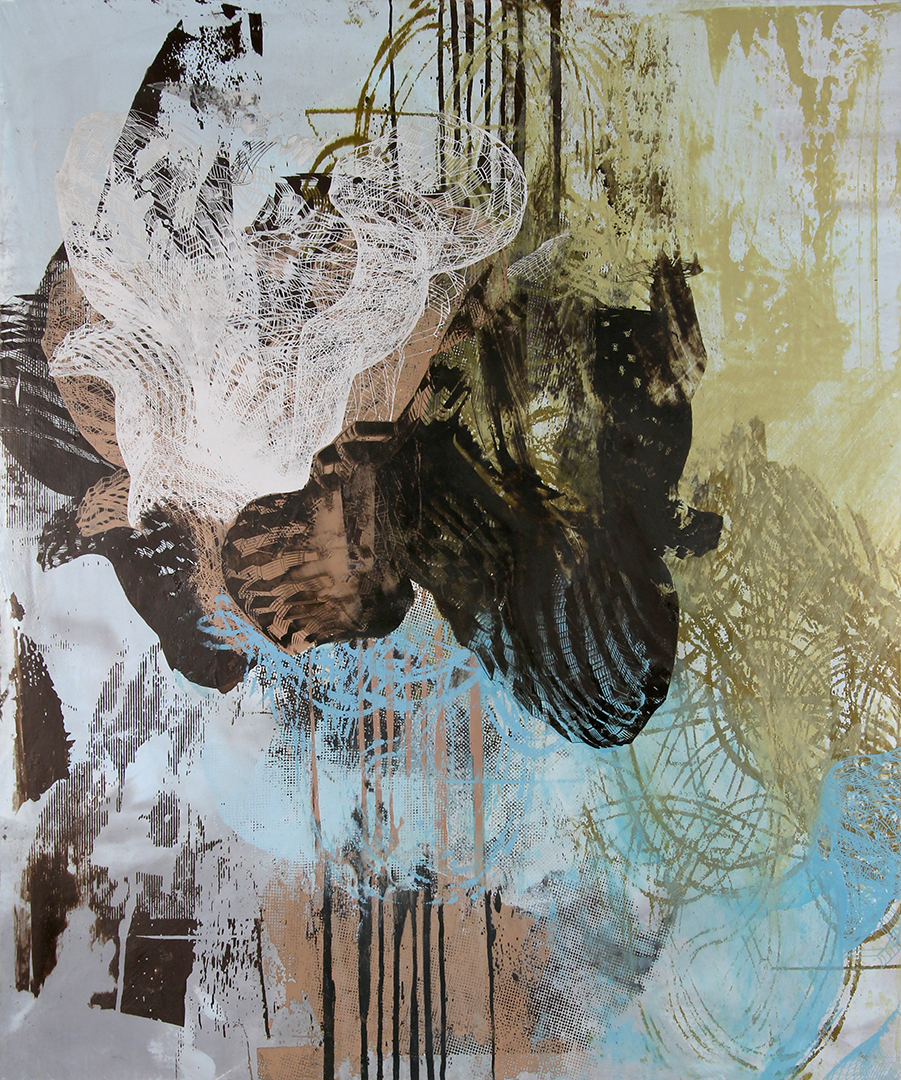 Untitled 1648 , screen printed oil and wax on linen over panel, 24” x 20”, $1,400