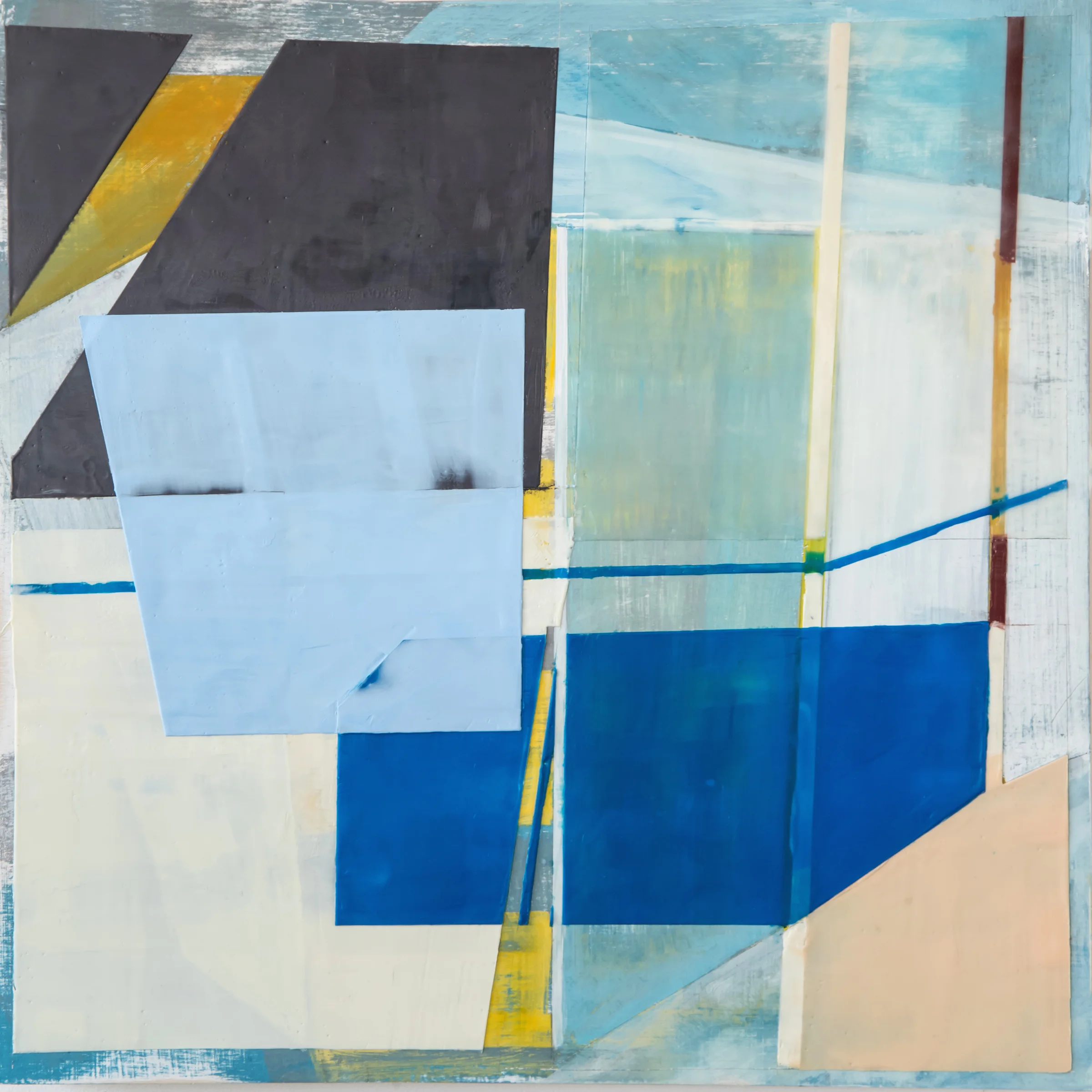 Side Door , encaustic and pigmented gesso on panel, 18” x 18”, $1,700