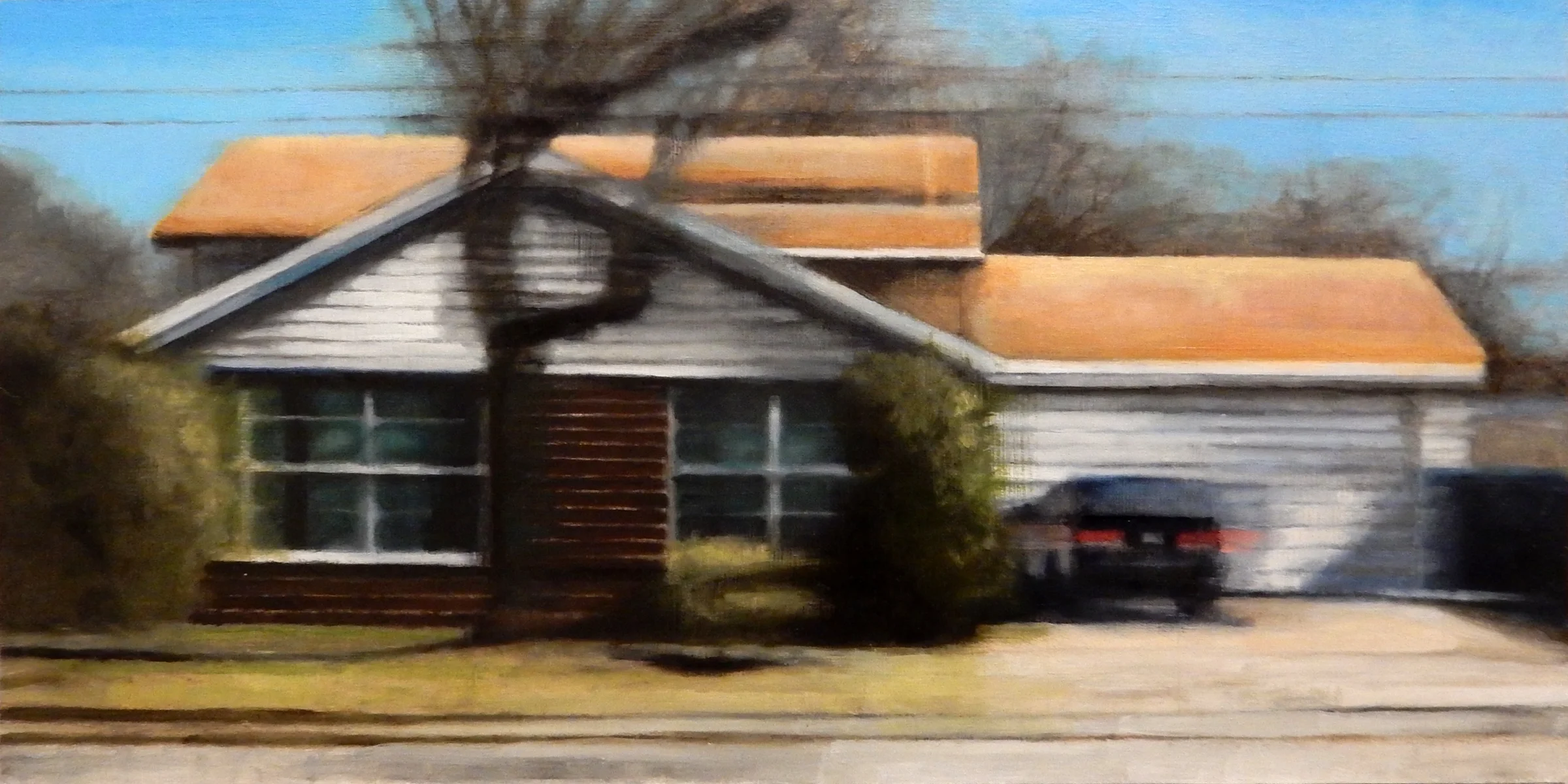 Rolling Meadows 2 , oil on panel, 11 3/4” 17 3/4” framed, $700