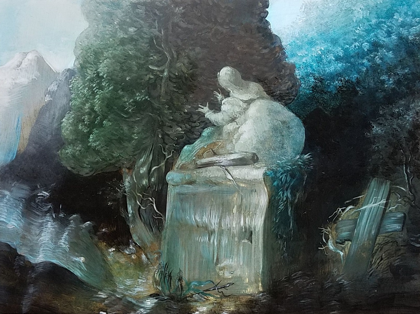 The Flood , acrylic on panel, 9” x 12”, sold