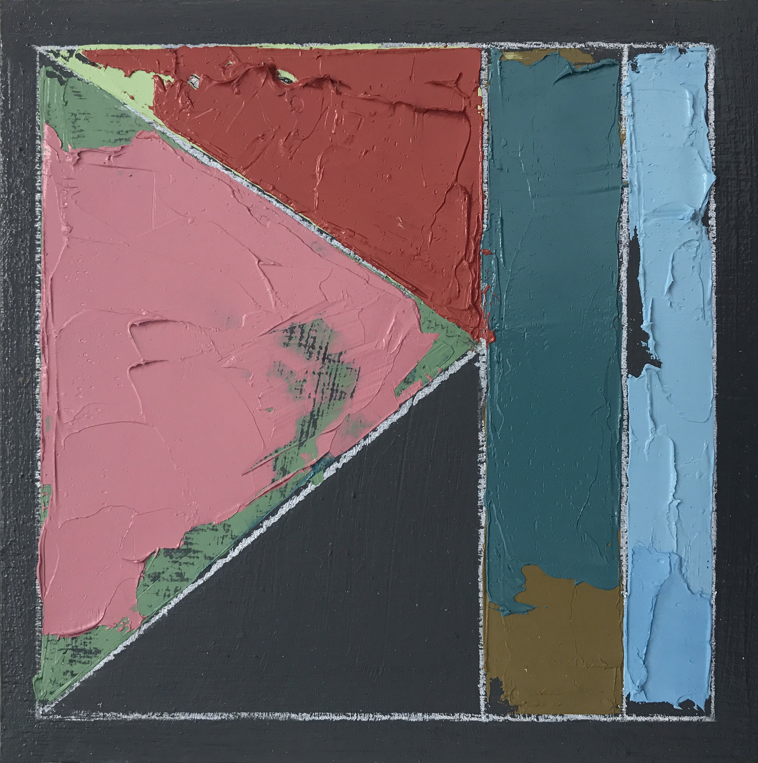 Color Study No. 4 , oil, acrylic, colored pencil on panel, 6” x 6”,sold