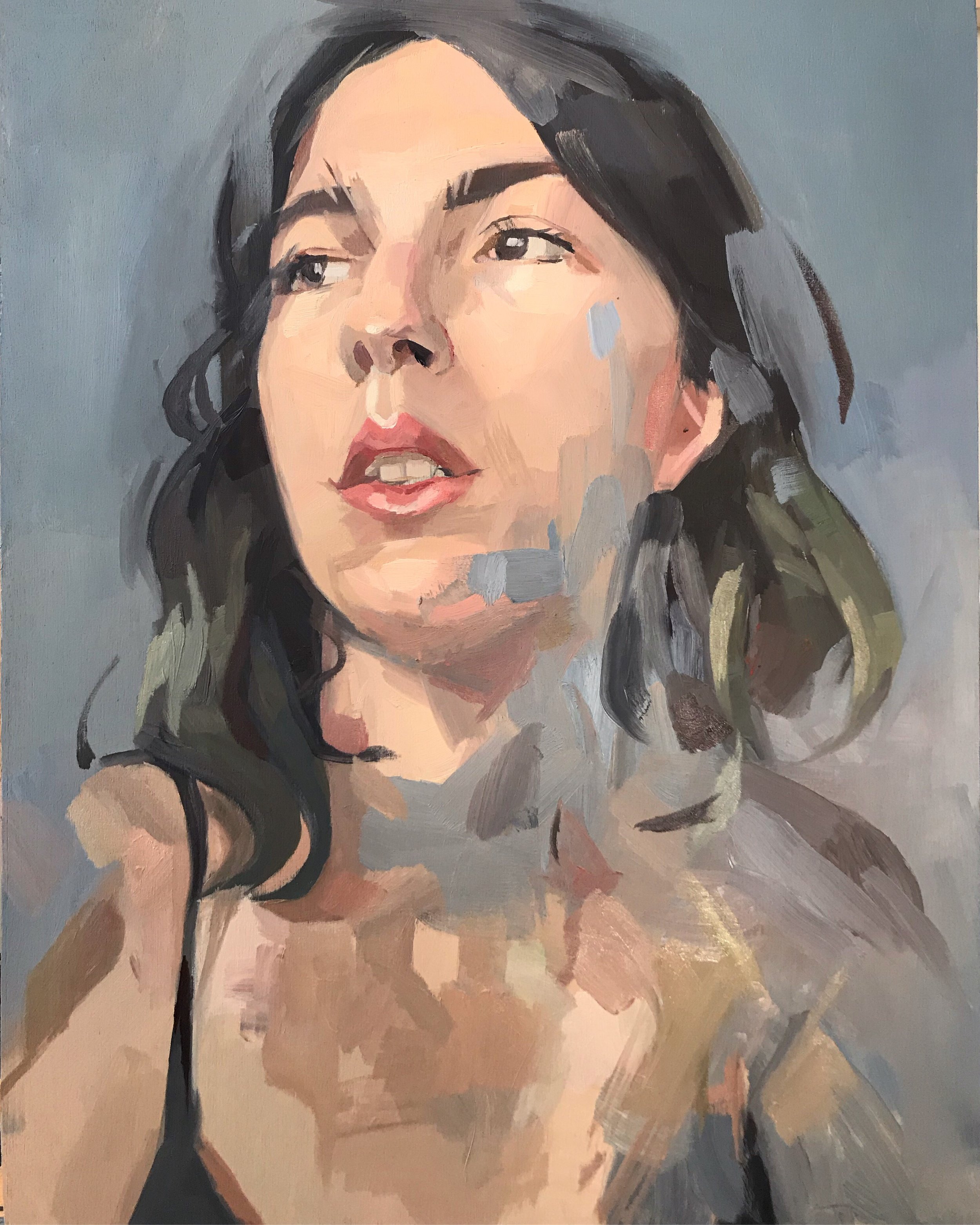 Listen to Myself , oil on panel, 14” x 11”, $1,100