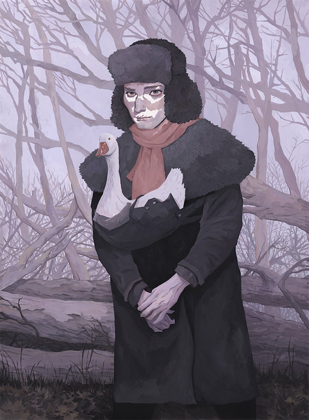 Sullen Walk Through a Dead Wood , acrylic on panel, 31 1/4” x 23 1/4” framed, $2,500