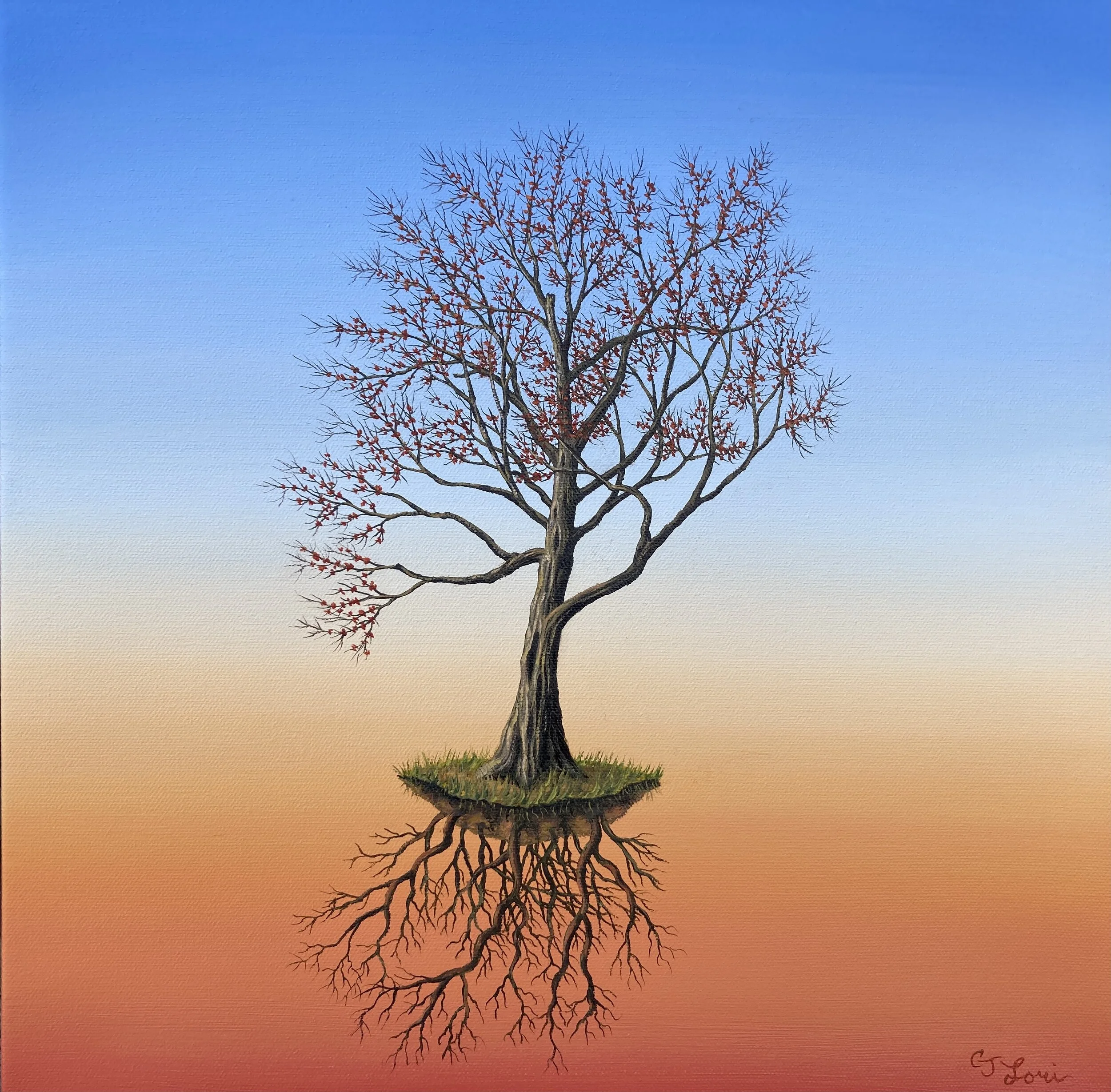   Spring Break,  oil on canvas, 16" x 16", $1,500 