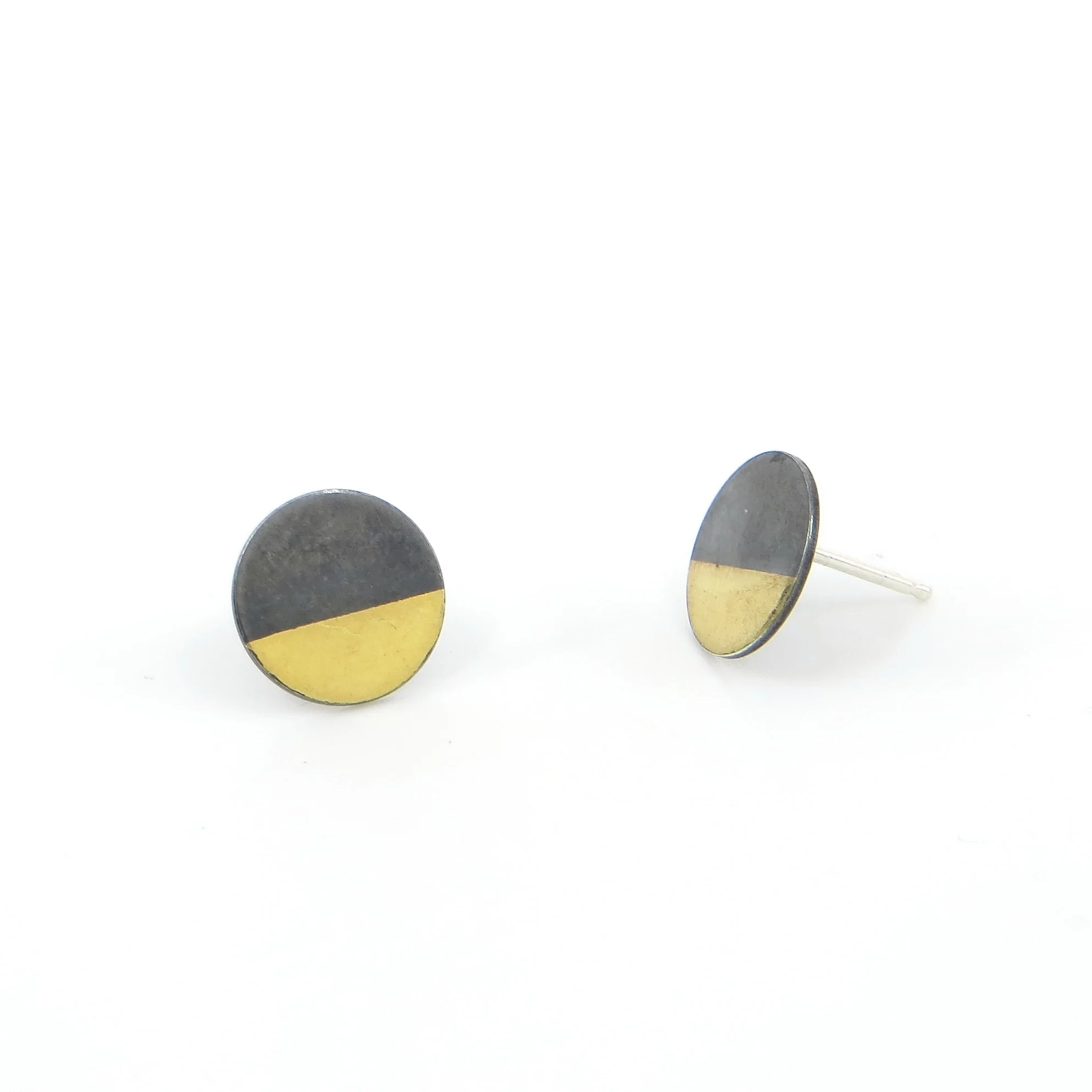 Wendy Jo New - Keum-boo ½ and ½ Circle Stud Earrings