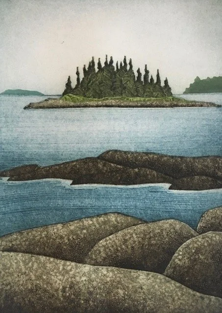 Little Island II (3/40) , collagraph on paper, 15 3/4" x 12 1/4" sheet size, $325