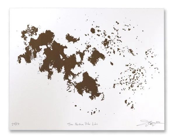 Titan Northern Polar Lakes , letterpress on paper, edition of 27, 12 1/4" x 15 1/4" framed, $350, available unframed, $250