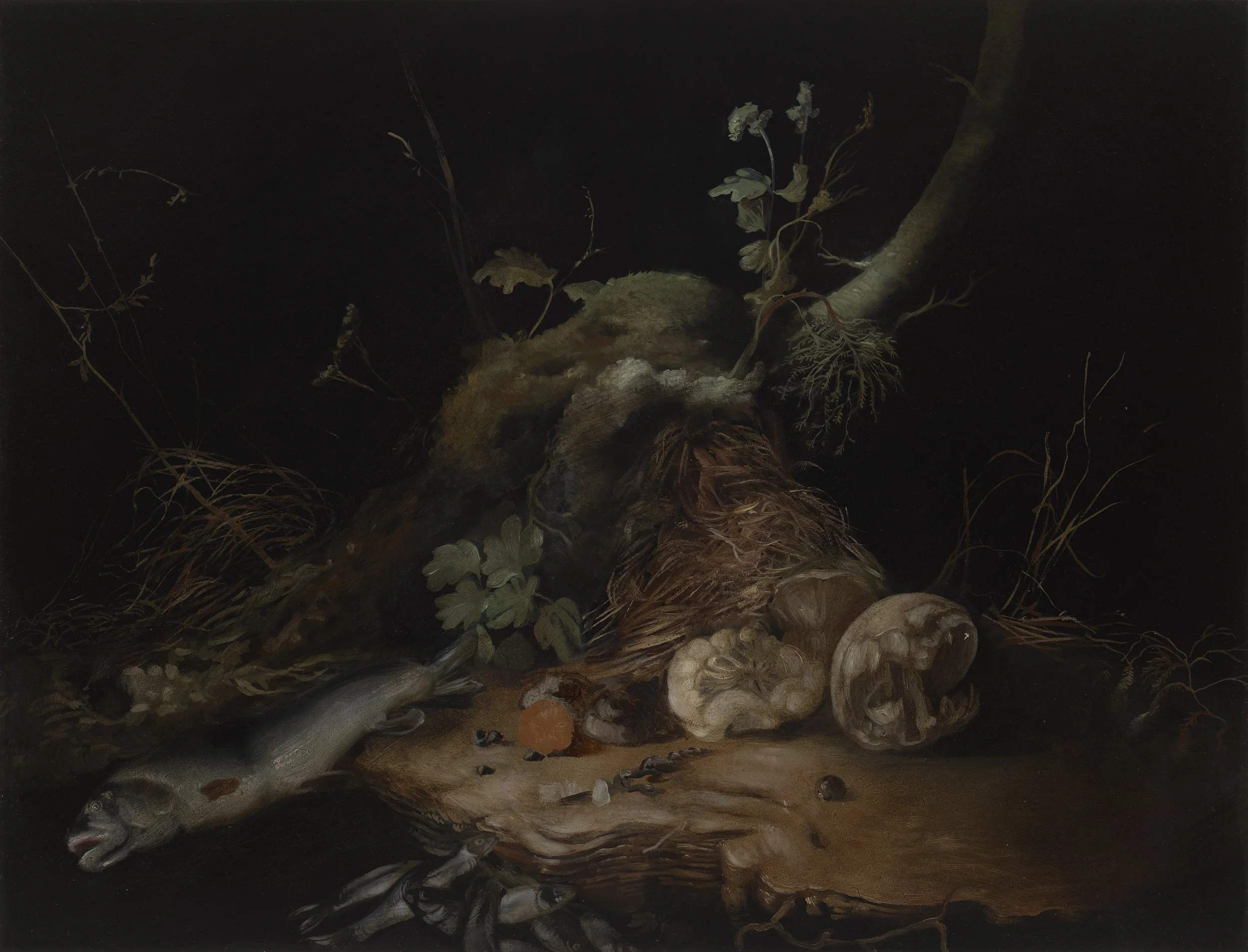 Nicole Duennebier - Night Table with Mushrooms and Fish