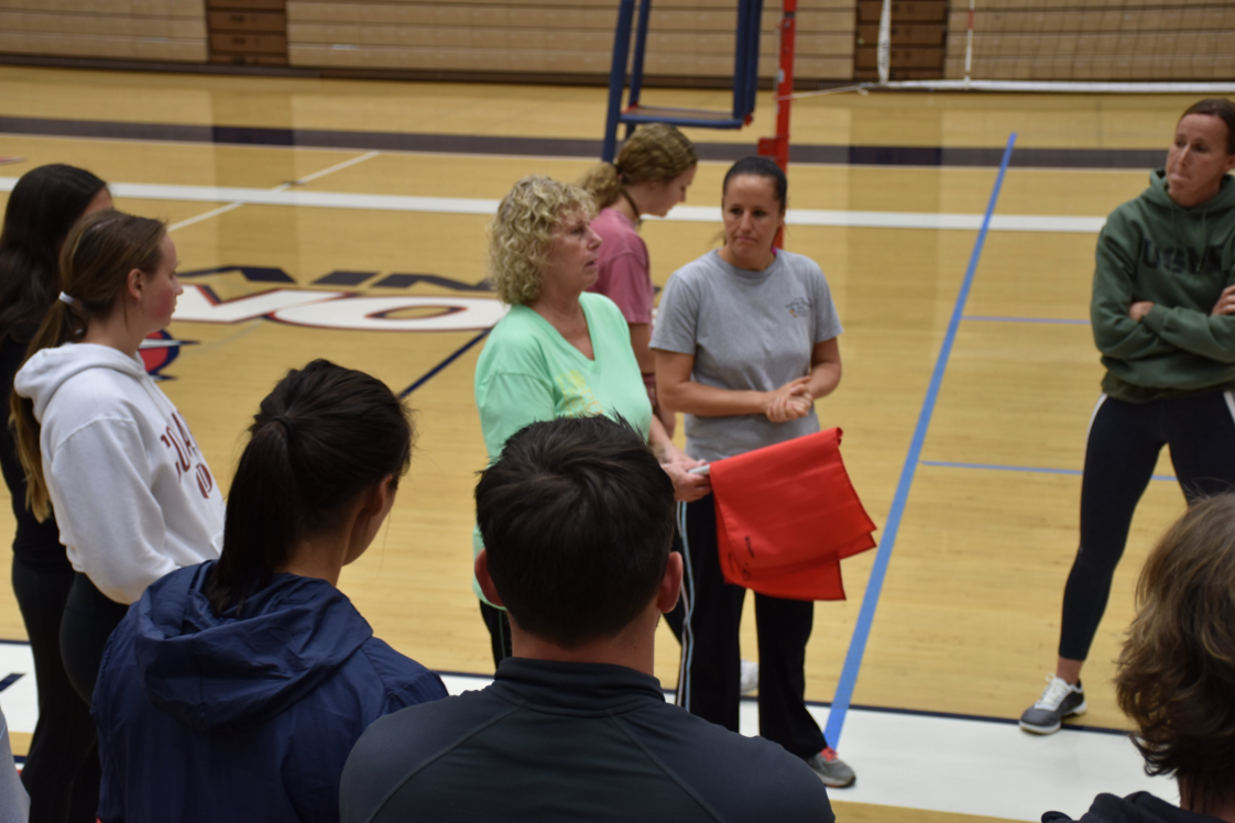 Last year on-court training received positive reviews from our members, and it's back this season, with training specialized for our newer officials, high school refs and our college crew. Here, lead trainer Barb Twohig and assistant Shawna Sheehan lead an on-court session.