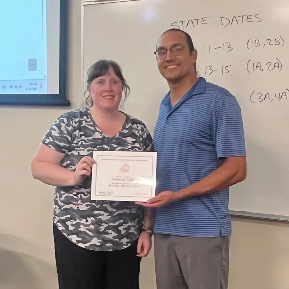 Awarded the Best 3rd Year Official was Christina Craft (at a Fall 2025 SAVRA Meeting).