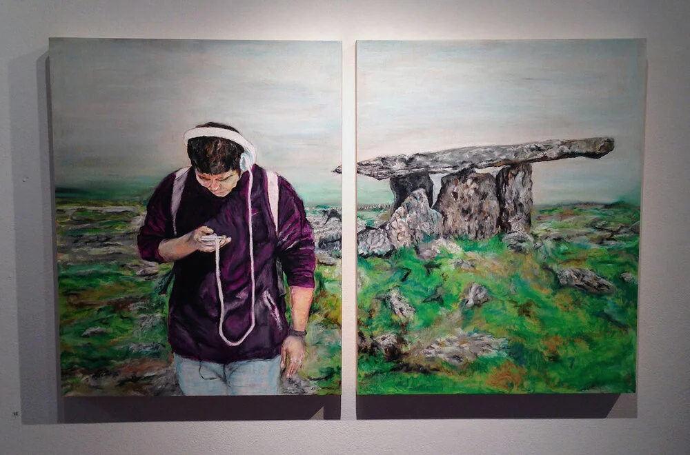 ‘DIGITALLY ENGAGED’ OIL PASTEL ON BOARD 32” X 20” Price: €550