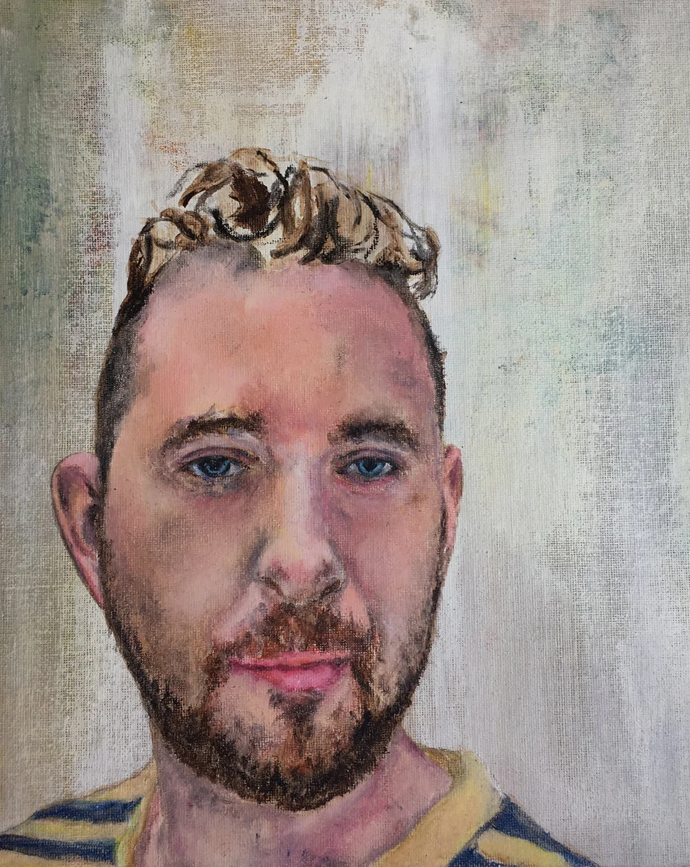 ‘SELF PORTRAIT 2016’ OIL PASTEL ON CANVAS BOARD 10” X 12”