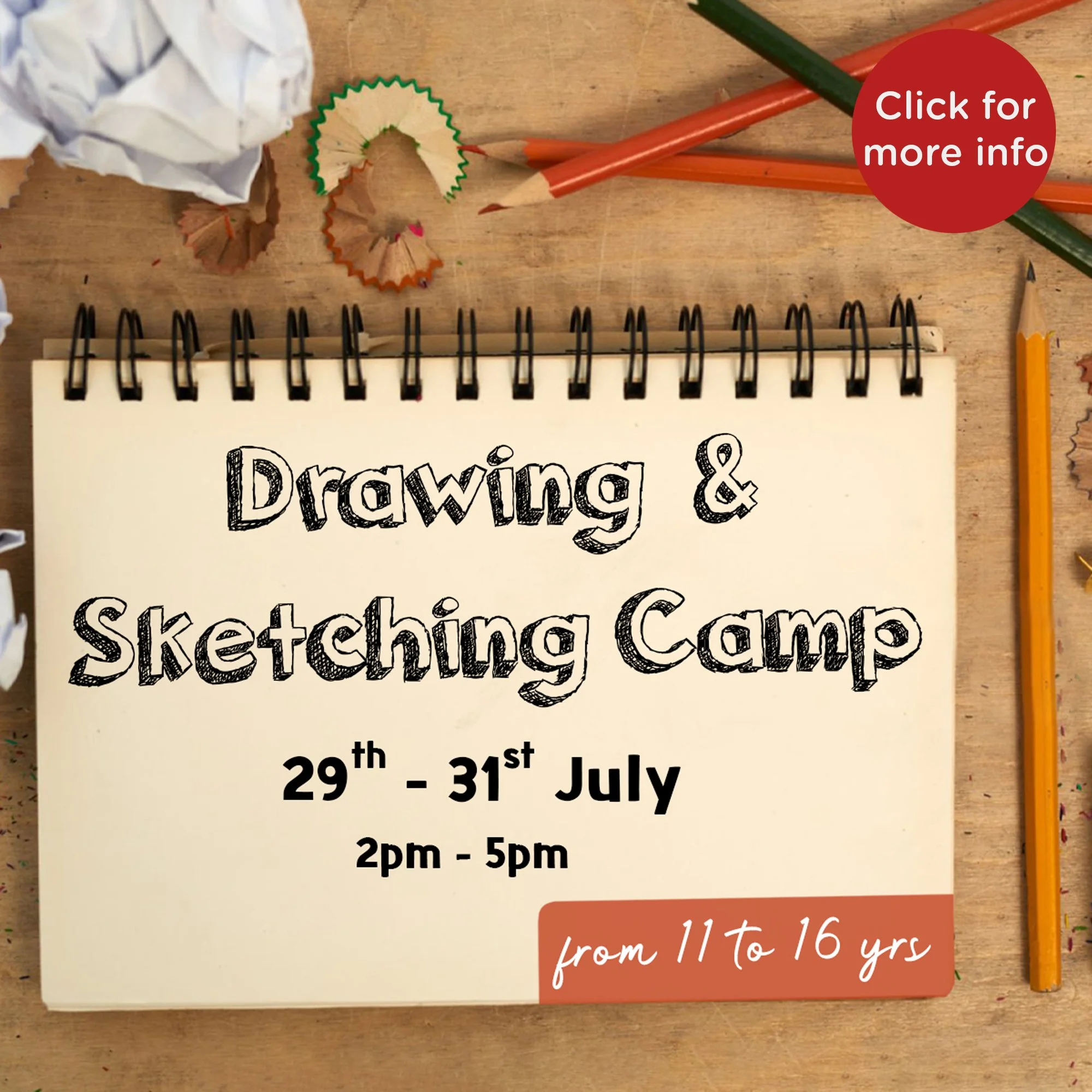 Drawing & Sketching Camp (29th-31st July) - 11 to 16 yrs