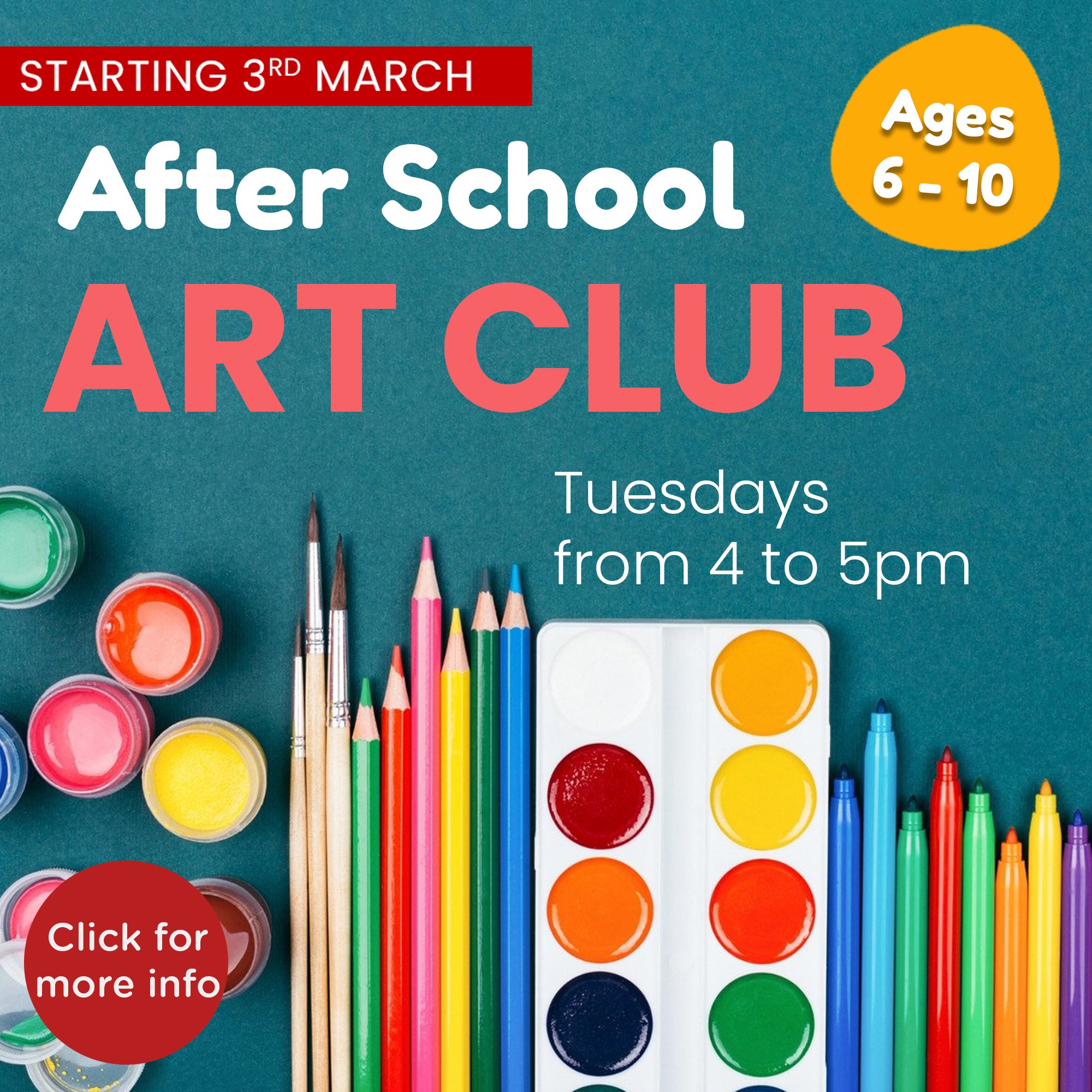 After School Art Club (6-10yrs) - March