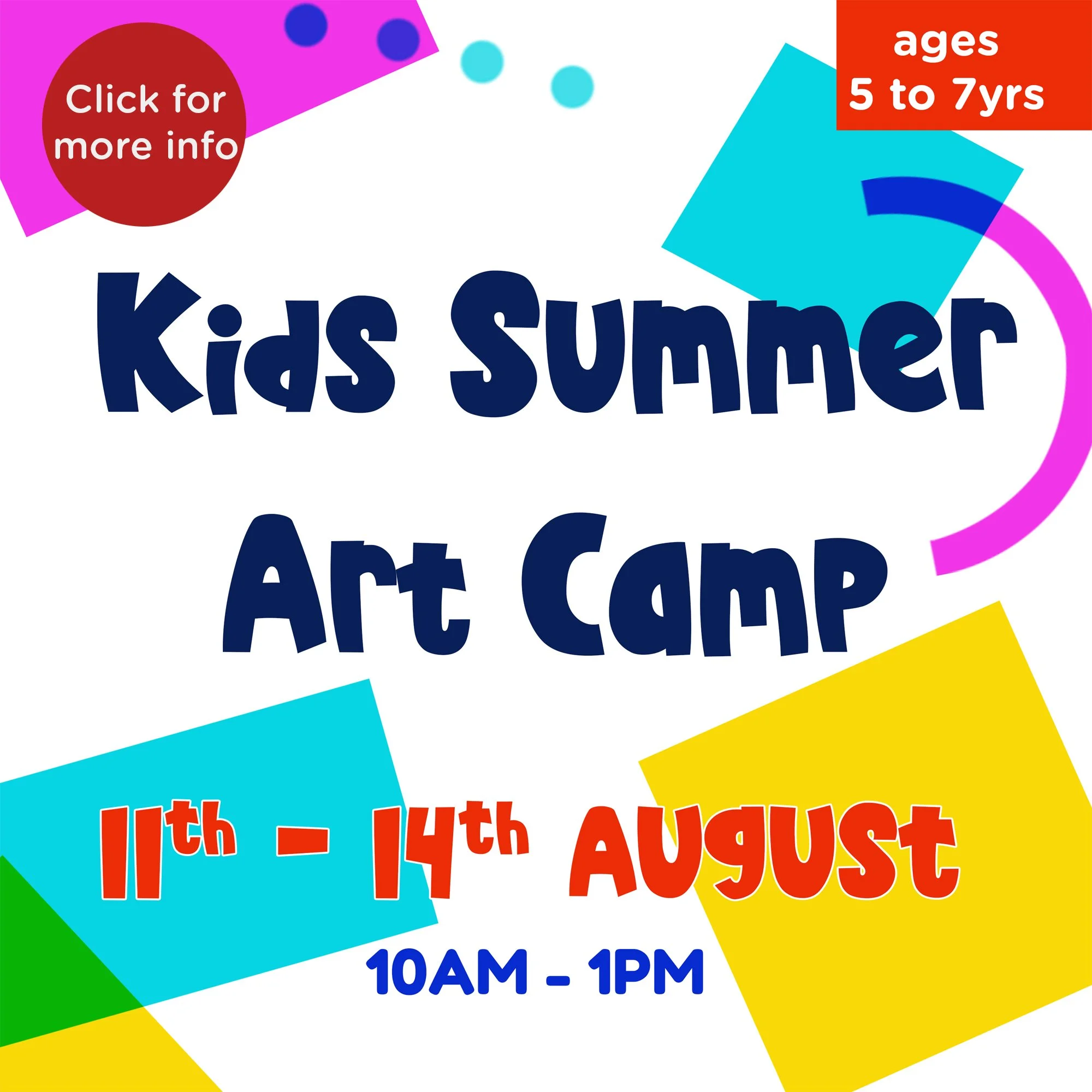 Kids Summer Art Camp (11th-14th August) - 5 to 7 yrs