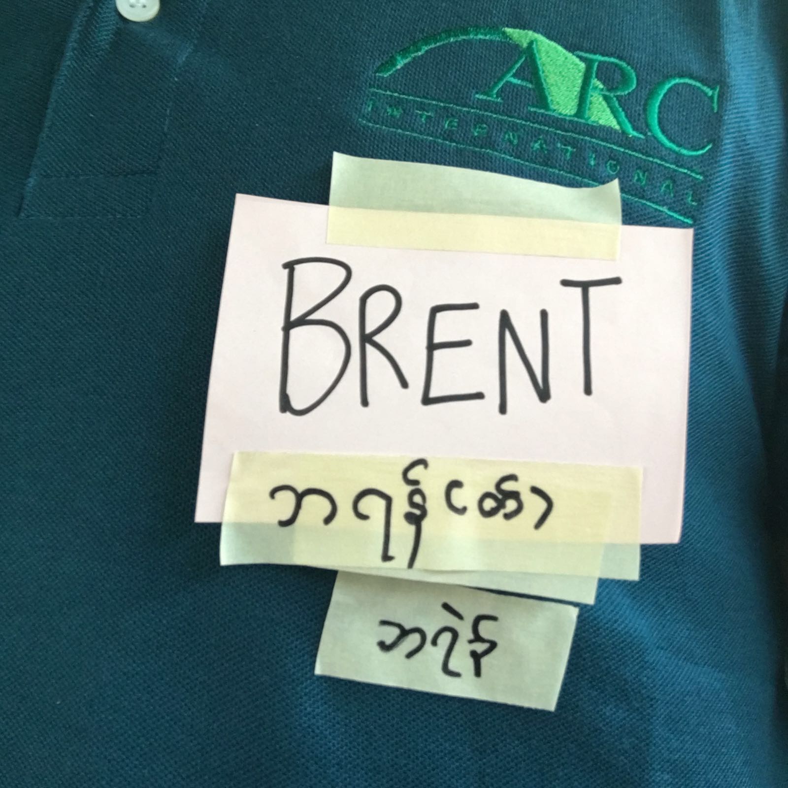 The HAUS Salon team wanted their name tags to be translated into Burmese and Karen. Kay Thi wrote them for us.