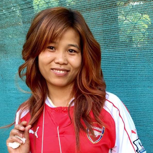 San San Myint with her beautiful new diva hair color by Mackenzie.