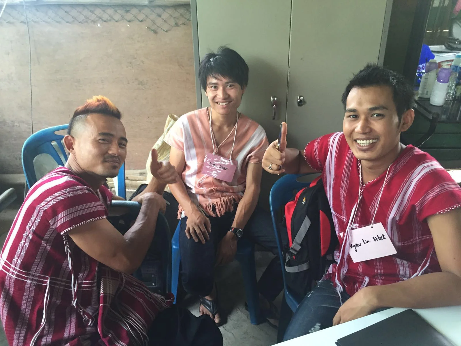 A thumbs up from our men stylist students.