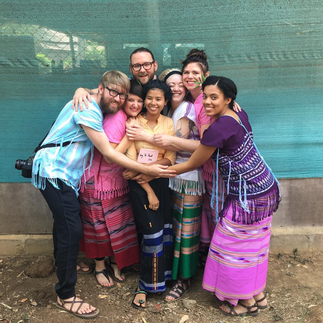 Our translator Kay Thi embraced by Brent, Reilly, Charlie, Mackenzie, Natalie, and Nikki. We love you Kay Thi!