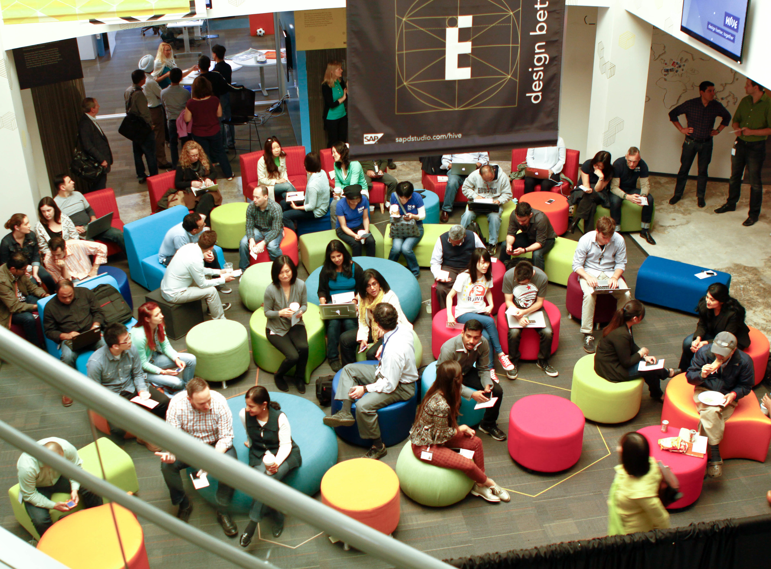Open space inviting people to communicate and collaborate