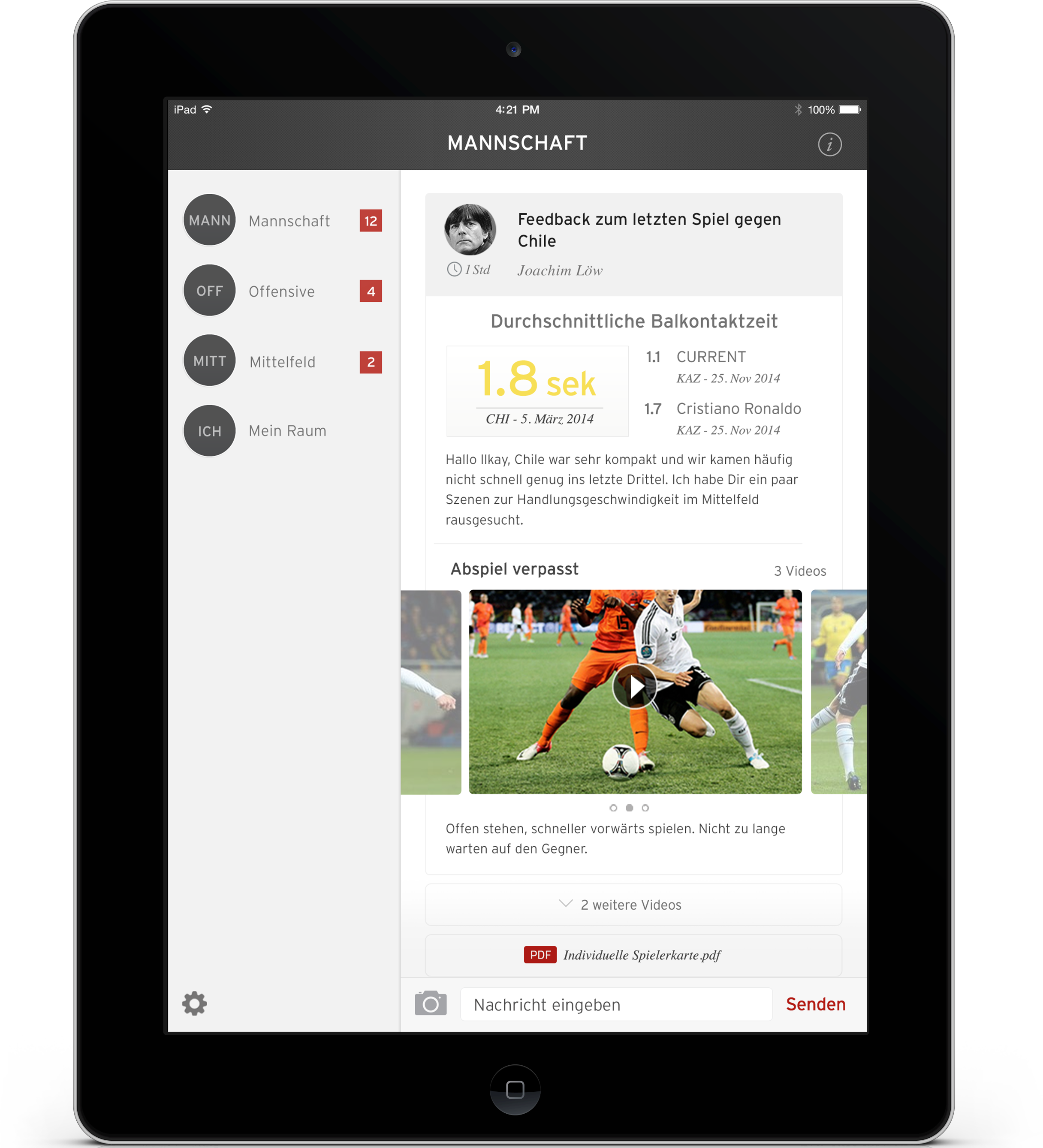 SAP Player Engagement on iPad