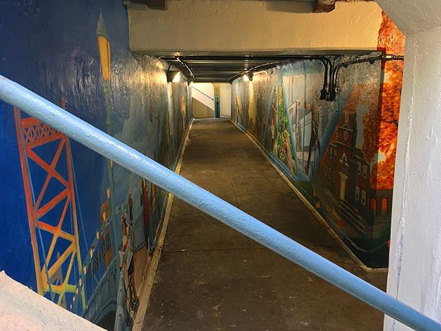 The @muralarts DRPA pedestrian tunnel mural is finally complete! Come out and join us for the dedication November 3rd, 11am-2pm! Info on www.muralarts.org or DM me! @bradcarney @romanmaria_a @terriblealice @jesshieldsgallery @jada__gibson__ #mural #m