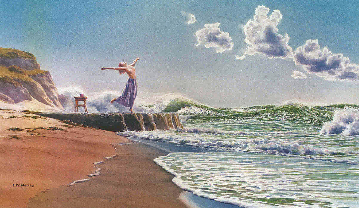 The Wave Dance, 14" by 19" watercolor, 1996, private collection