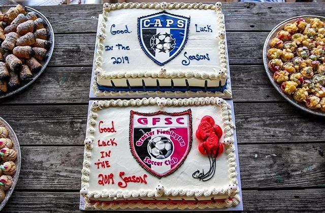 🔴 Greater Flemington Soccer Club/🔵 CAPS went next level with their annual celebration of ⚽️ kickoff picnic today with appearances from the @newyorkredbulls Freestyle Crew, @skybluefc’s own @nicolebaxter12 & a @brianwhite_24 signed jersey
