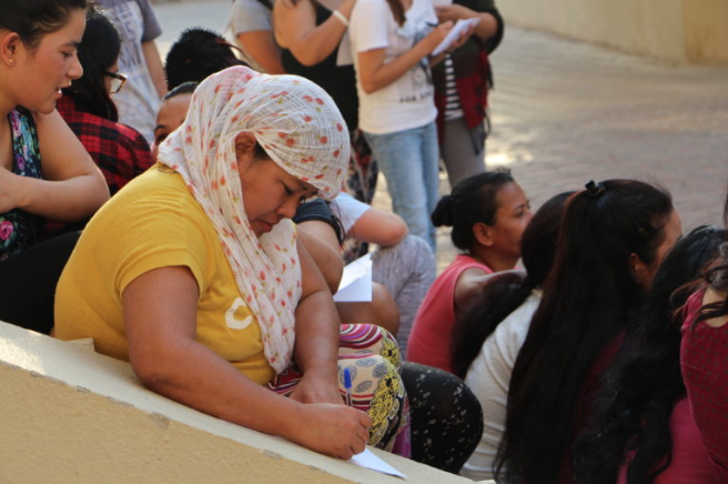 Woman reflects on what Bahareh has said