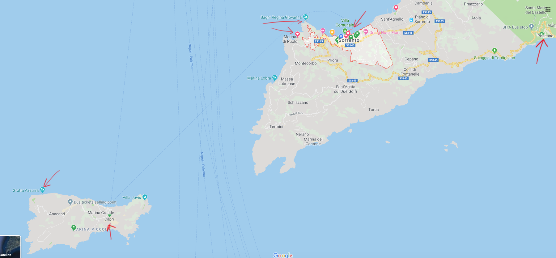 NOTING THE PLACES WE VISITED WHILE STAYING IN SORRENTO