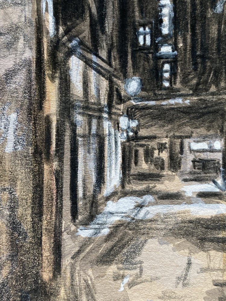 Barnaby Edwards Alleyway At Night Dublin Original Artwork
