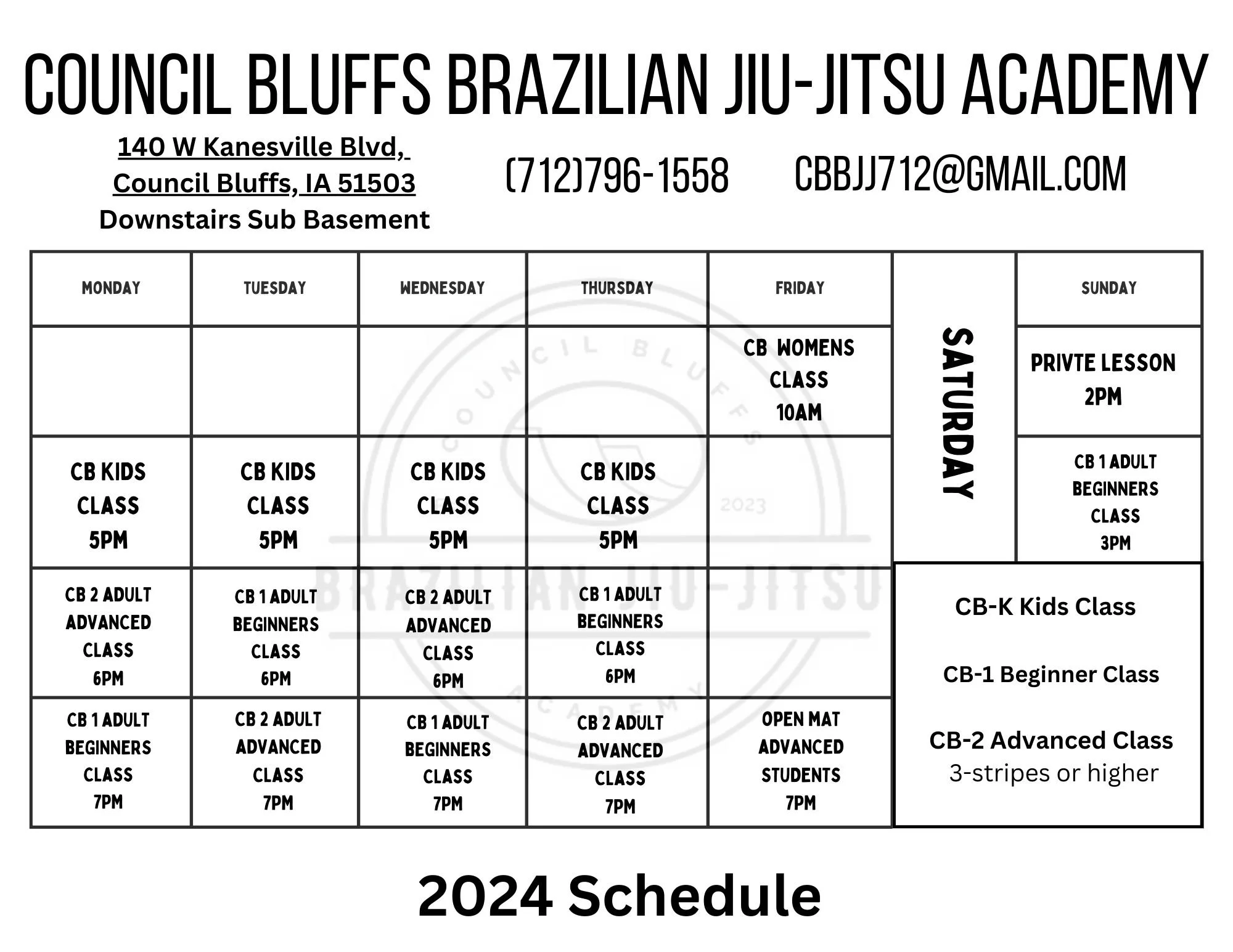 Schedule CBBJJ