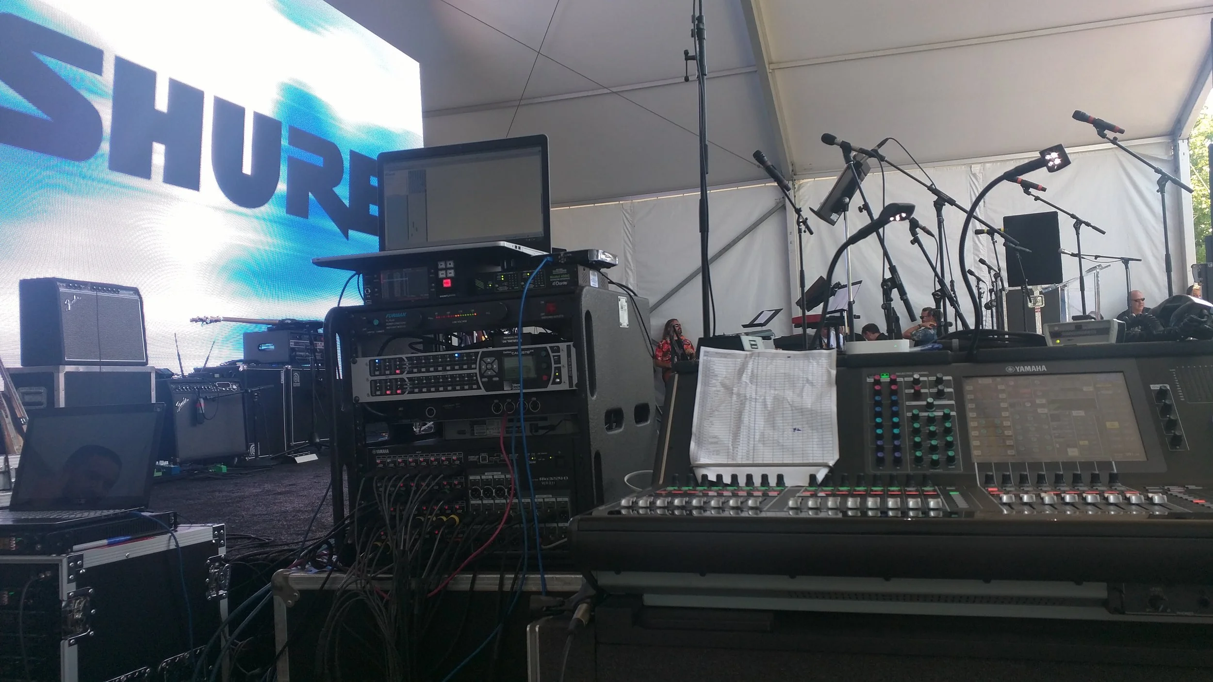 Monitors for retirement party for Shure's CEO.