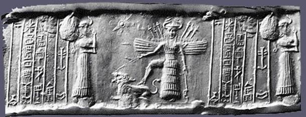 Cylinder Seal depicting the descent of Inanna | Public Domain | Sourced via ancient-origins.net | University of Chicago 
