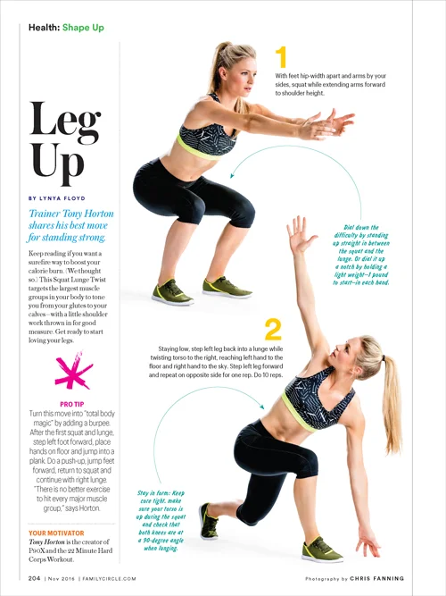 Layout design. A move you can do at home! Plus, it's recommended by a fitness expert. Photography by Chris Fanning.