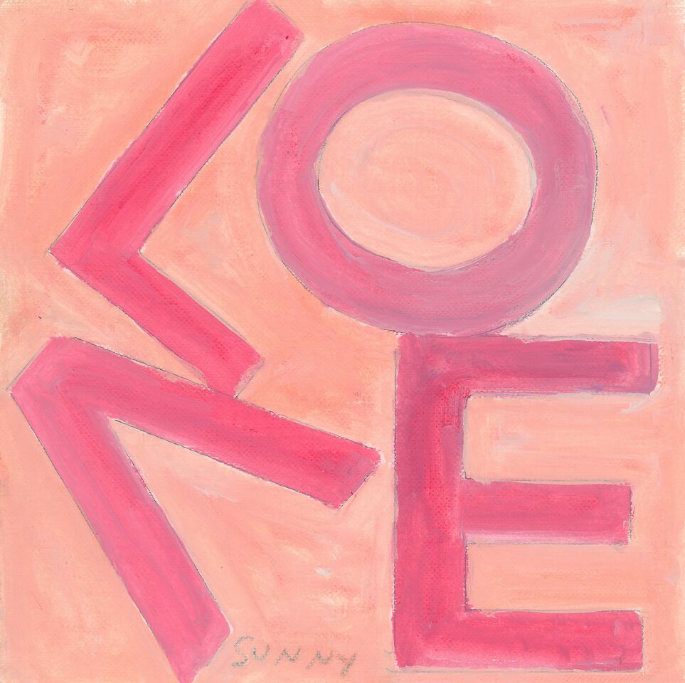 LOVE Square Pink/Peach