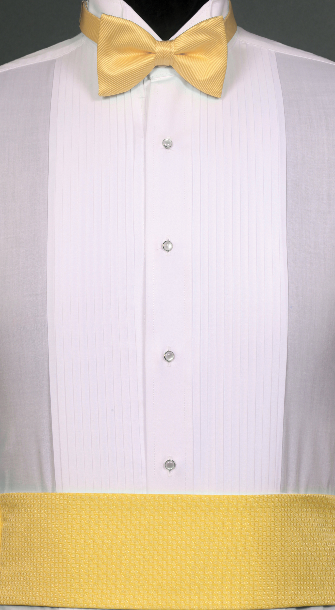 Fino-Cummerbund Bright Yellow by Savvi Evening Collection