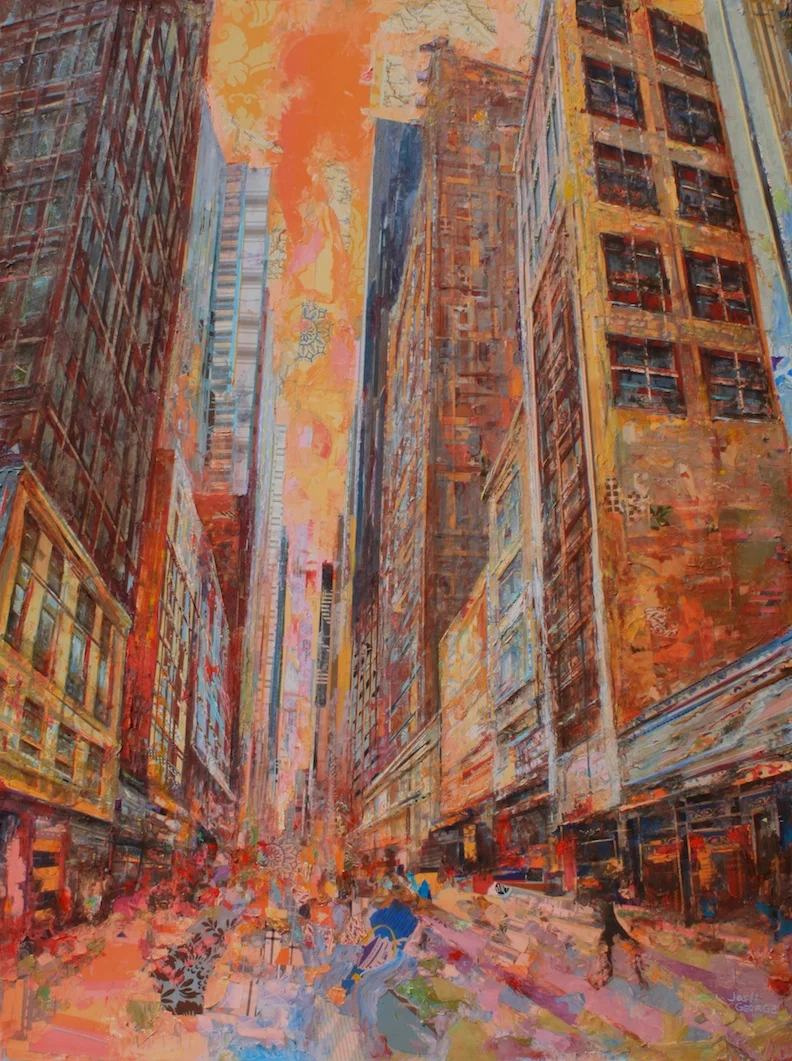 48" x 36" mixed media on wood panel