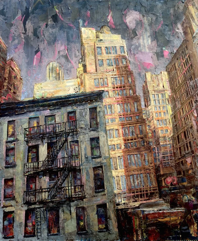 30" x 24" mixed media on wood panel