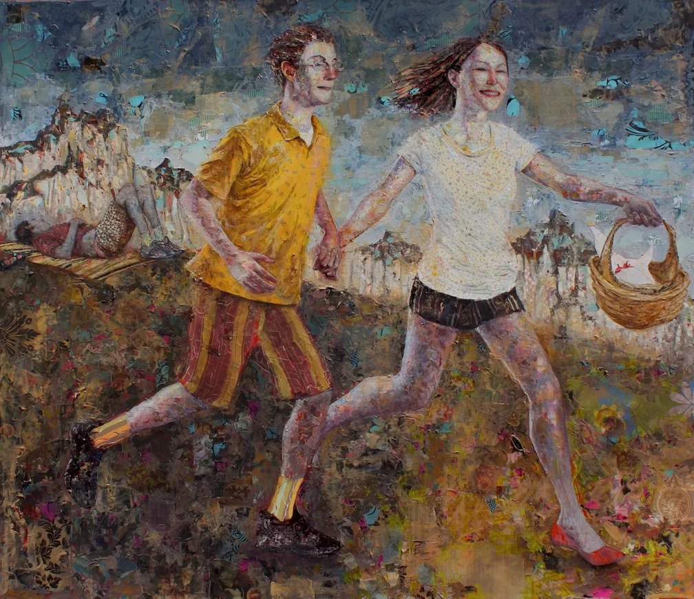 72" x 84" mixed media on wood panel