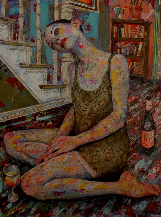 48" x 36" mixed media on wood panel