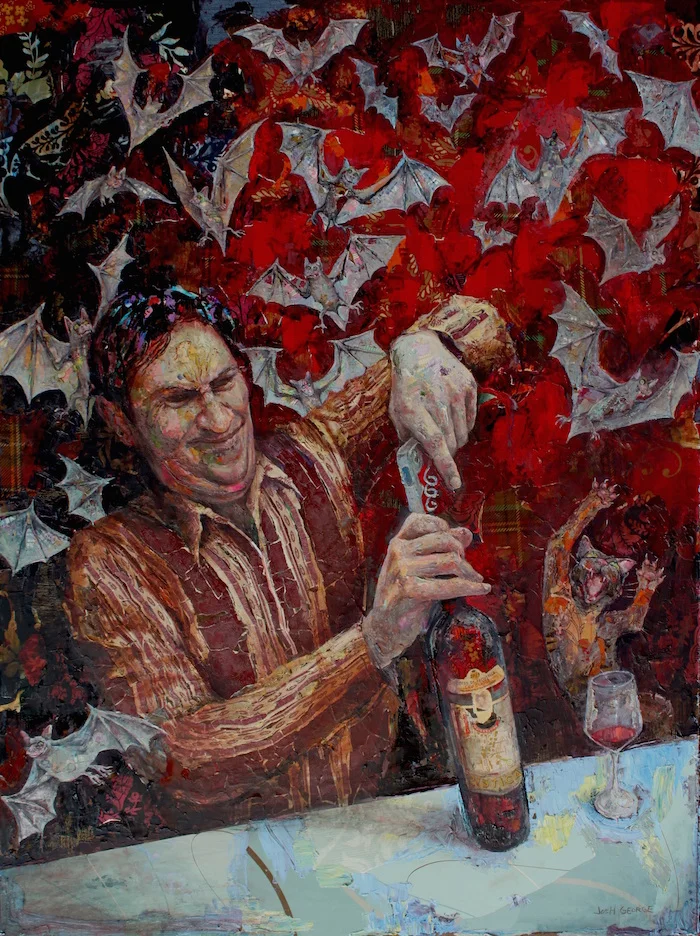 48" x 36" mixed media on wood panel