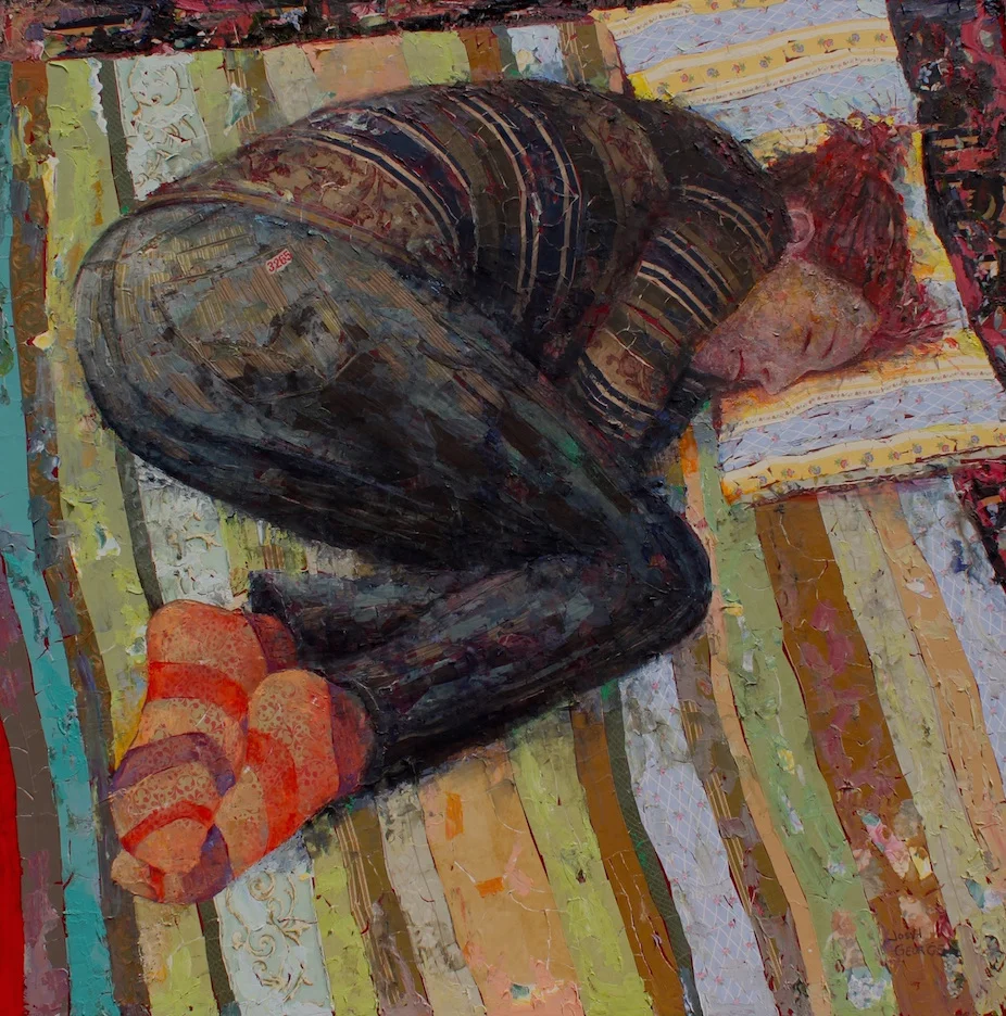 48" x 48" mixed media on wood panel