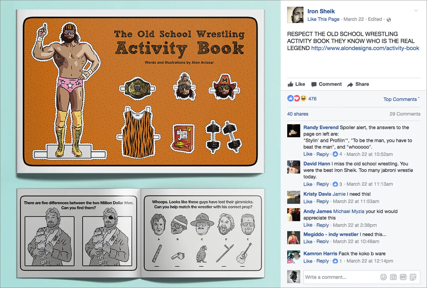 Alon Avissar The Old School Wrestling Activity Book