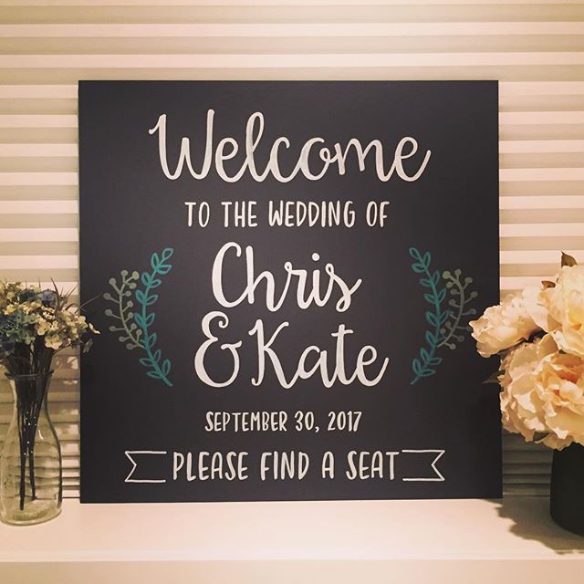 Sorry it&rsquo;s been a while since I posted! But I found this gem in my photo collection and forgot how much I loved it! What better way to welcome your #weddingguests to your #bigday .
.
#yyzwedding #toronto #torontoweddings #chalkboardart #wedding