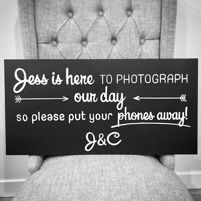 Feels good to be back at it after a long winter with a big move across the country. First one on the block is this cute little #unpluggedceremony #chalkboard for J&amp;C. Don&rsquo;t you love how it&rsquo;s personalized with the photographers name? P