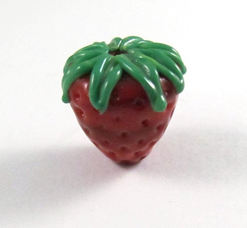 Adorable Little Handmade Glass Strawberry Bead — The Glass Studio