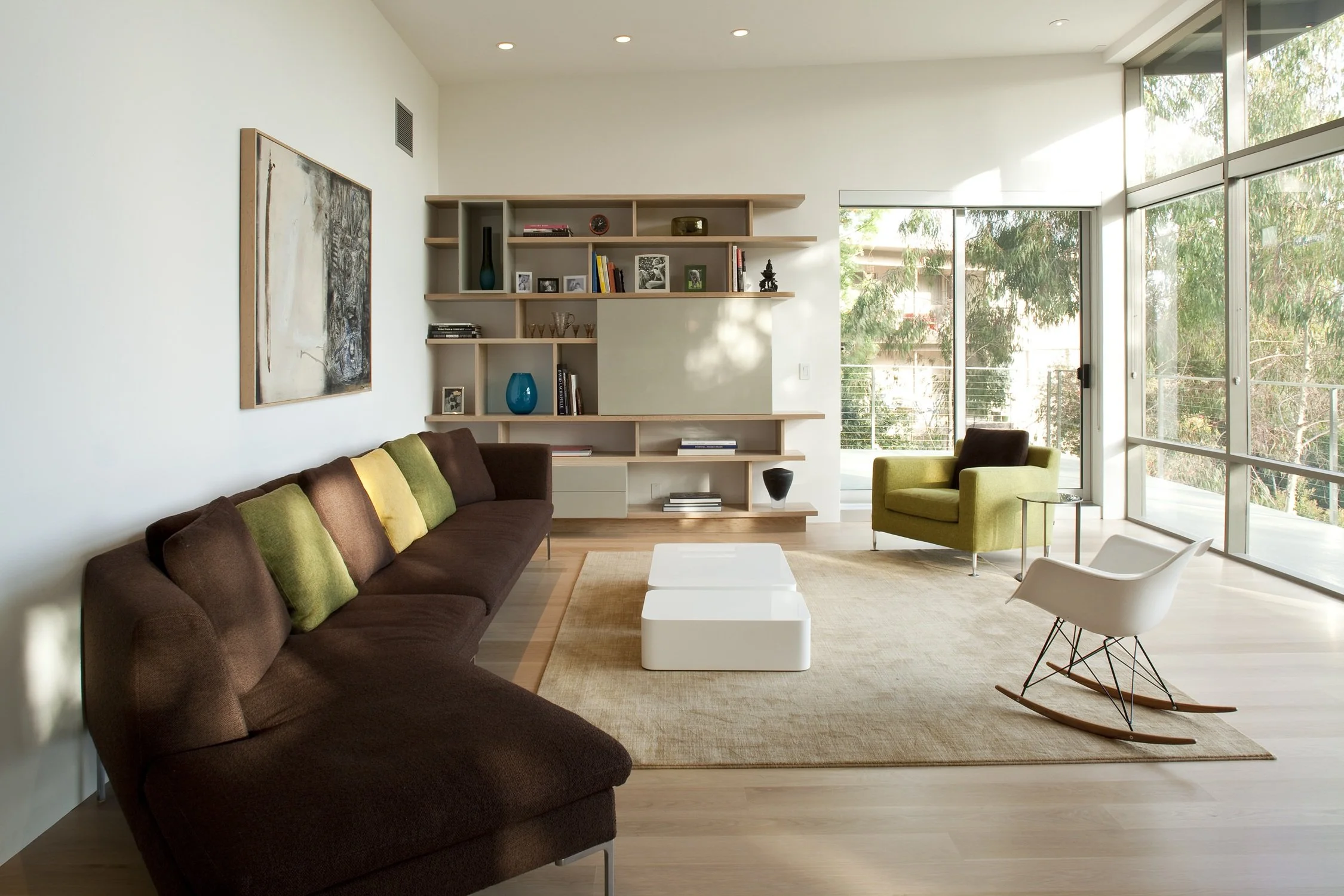   MALIBU MEDIA SHELVING   Media cabinet and bookshelf in solid, bleached white oak and lacquered MDF. 