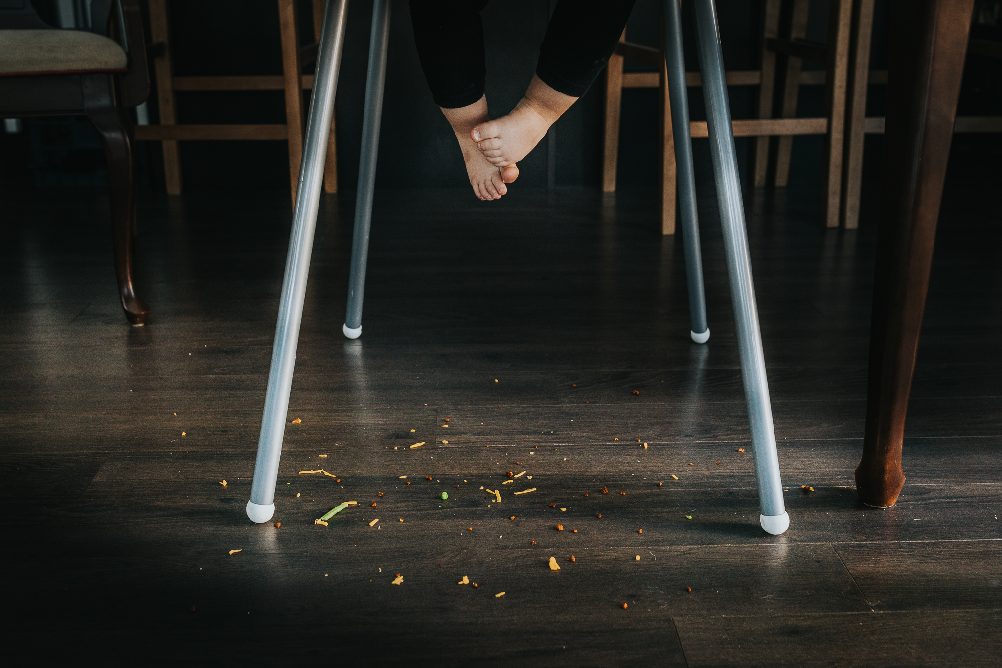 And here is day 200. Its a true reflection of life with my girl. She loves to eat...but...she's still pretty messy about it. And I just love how the light from our backdoor illuminates the mess I get to clean up after our meal.