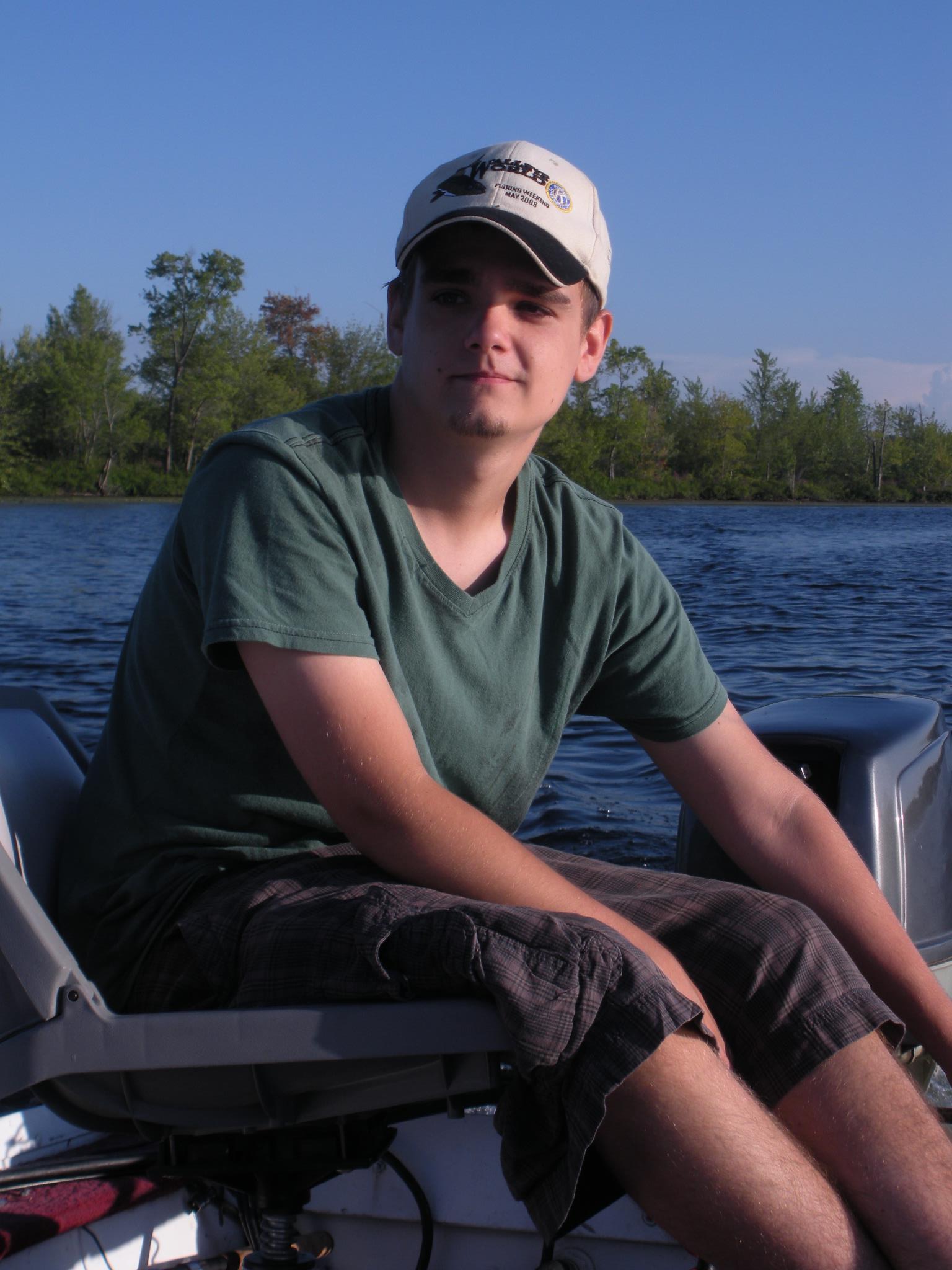 This is my brother Jack in the place that made him happiest. In the family boat on the lake at our cottage after fishing. Every time I visit the cottage now I feel a little bit closer to him.